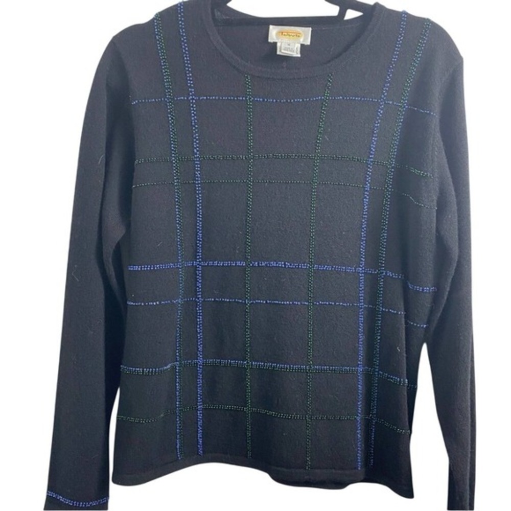 Talbots Beaded‎ Embellished Black Sweater RARE VINTAGE